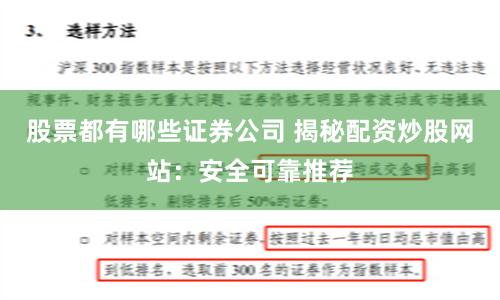 股票都有哪些证券公司 揭秘配资炒股网站：安全可靠推荐